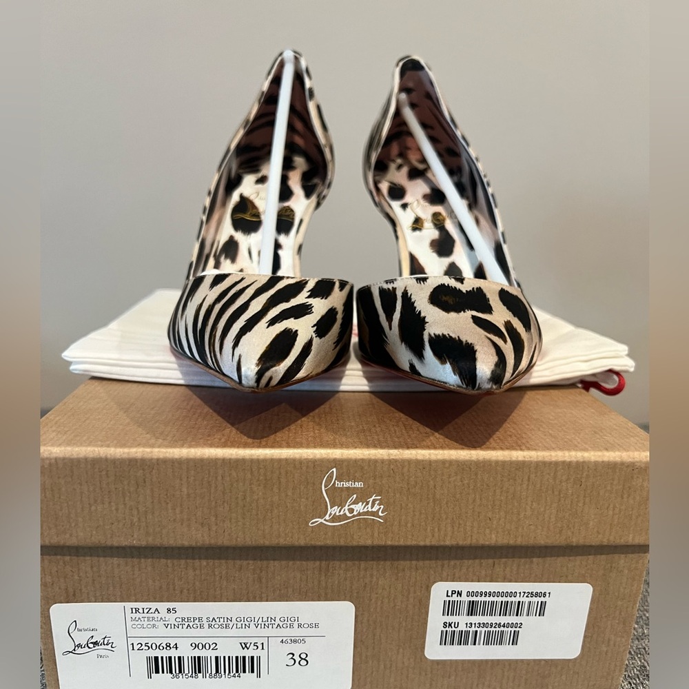 Christian Louboutin Black and White Animal Print Heels